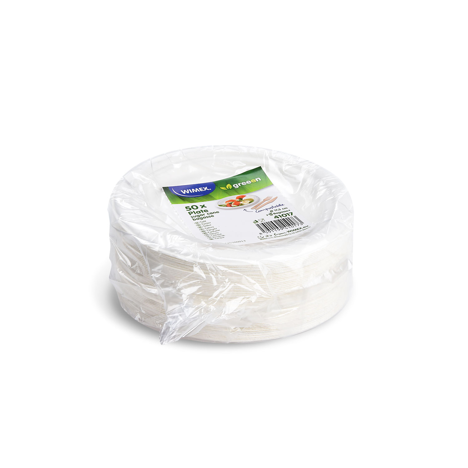 Teller Zuckerrohr-Bagasse 17,5cm - 50 Stück