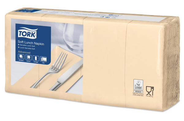 TORK-477884 Soft Lunchservietten Sand 1/8-Falz -