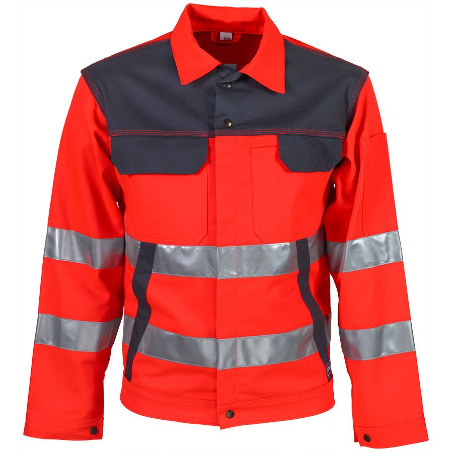 Warnschutz-Bundjacke PROGRESSO REFLEX, leuchtrot/grau - Grösse 46/48