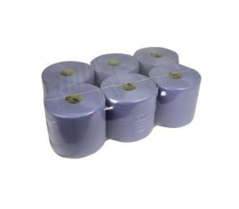 Papierhandtuchrolle blau Midi 2-lagig 450 Blatt, 6 Rollen