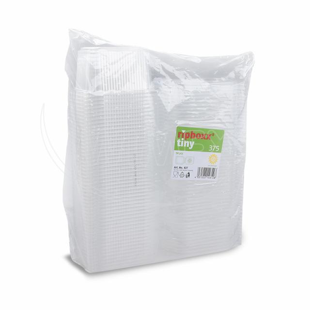 Feinkostbecher (PP) Ripboxx Tiny mit Deckel klar 375ml - 50 Stück