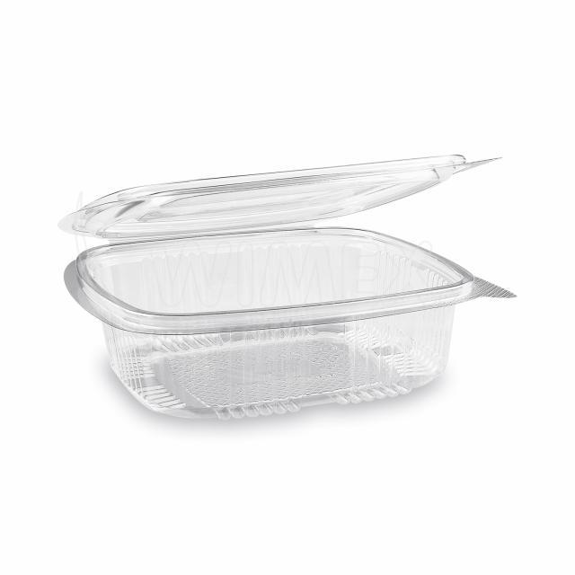 Rechteckbecher (rPET) mit Deckel klar 750ml - 50 Stück