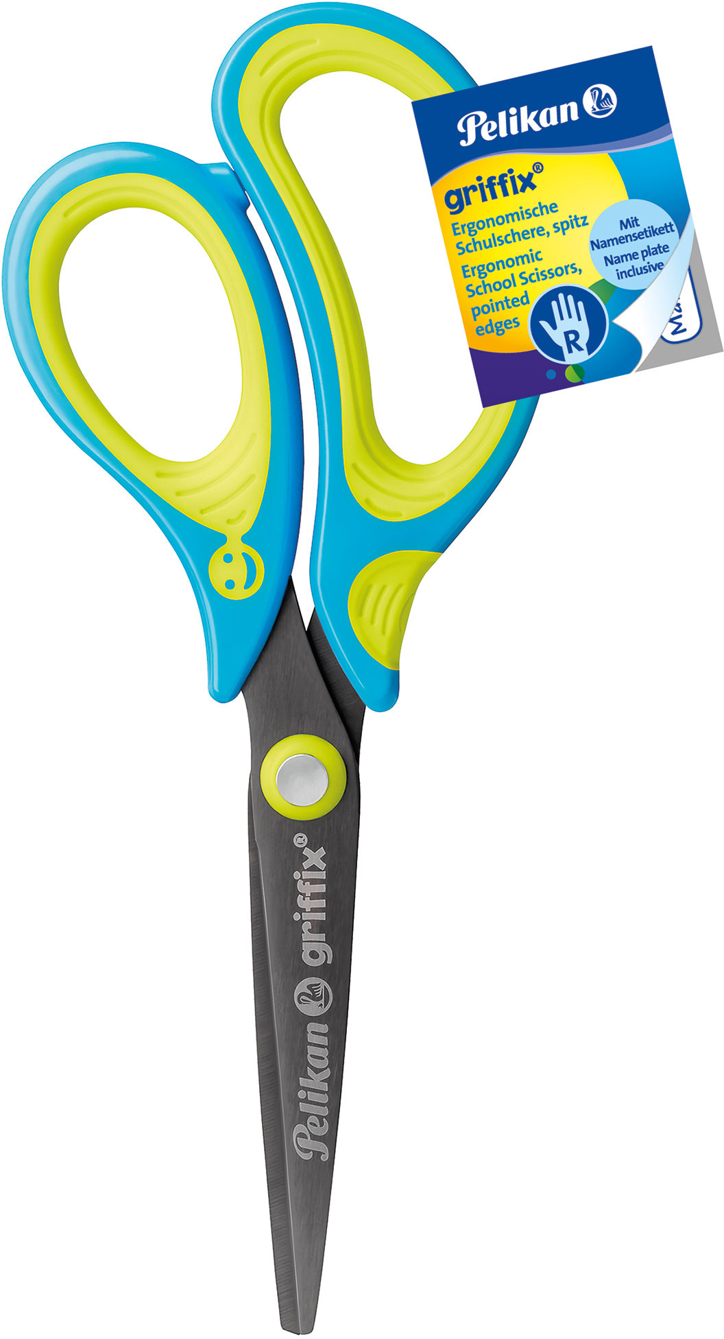Schere spitz Griffix neonfresh blue Rechtshänder PELIKAN 810272