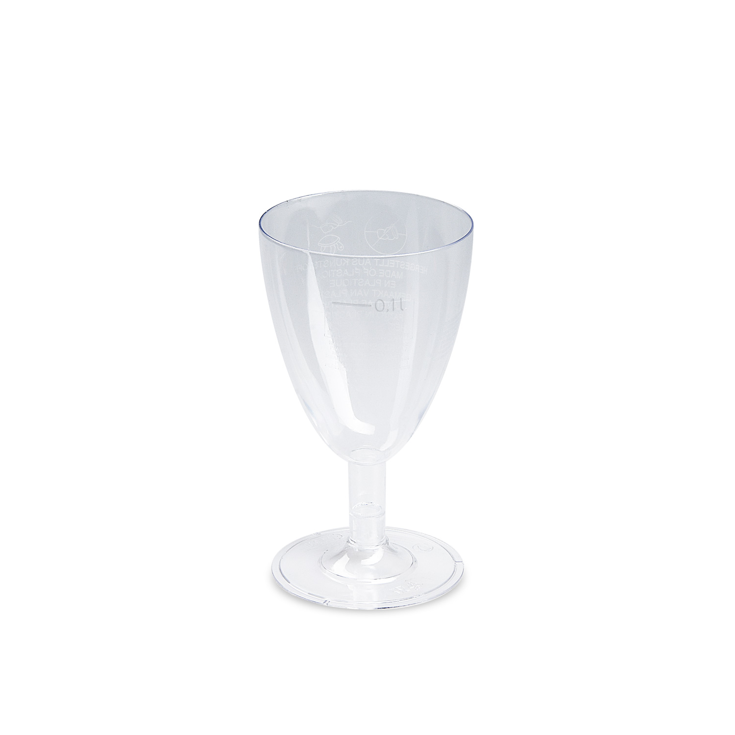 Weinglas aus PS klar für Apéro, Catering und Buffet, Packung mit 6 Stück