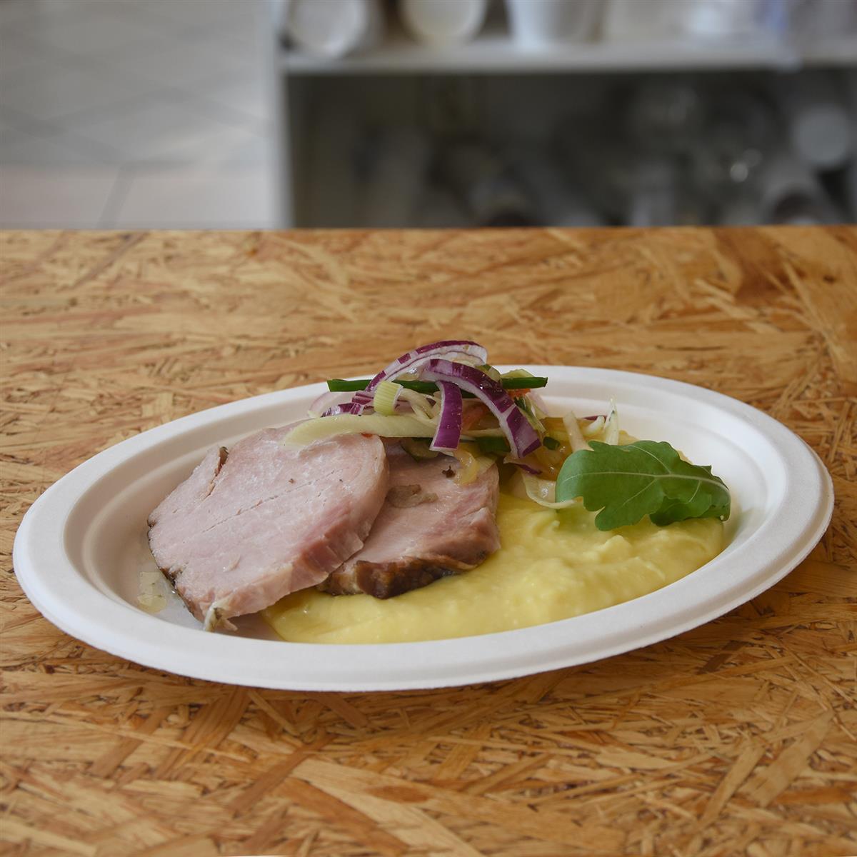 Teller Zuckerrohr-Bagasse 26cm - 50 Stück