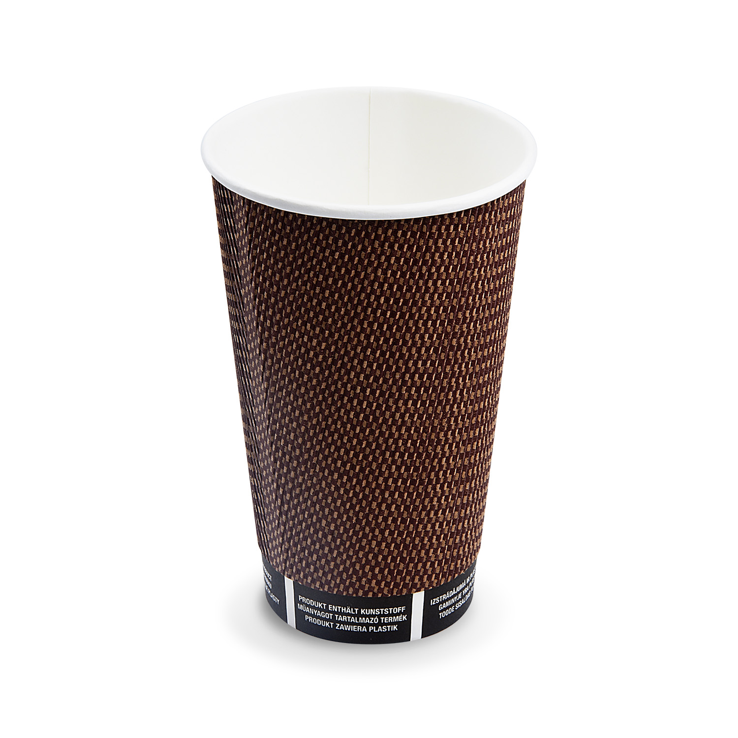 Pappbecher PREMIUM Ripple Wall 90mm 510ml XL: 0,4L,16oz - 25 Stück