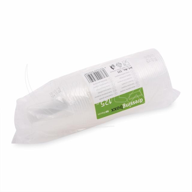 Dressingbecher PP klar Ø 70 mm 125 ml, Packung mit 50 Stück