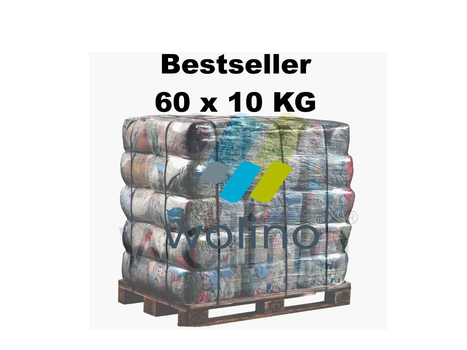 Palette Putzlappen TRIKOT Bunt - 600 (60x10) KG
