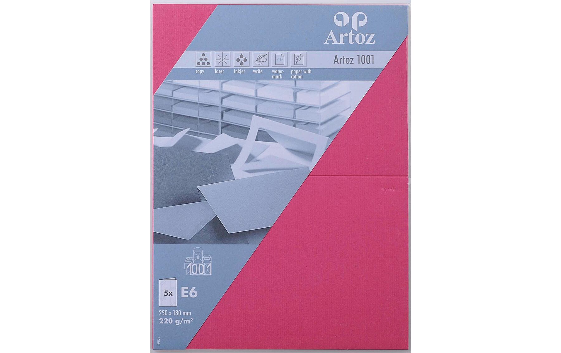 Karten 1001 E6 220g, fuchsia 5 Blatt ARTOZ 107372264