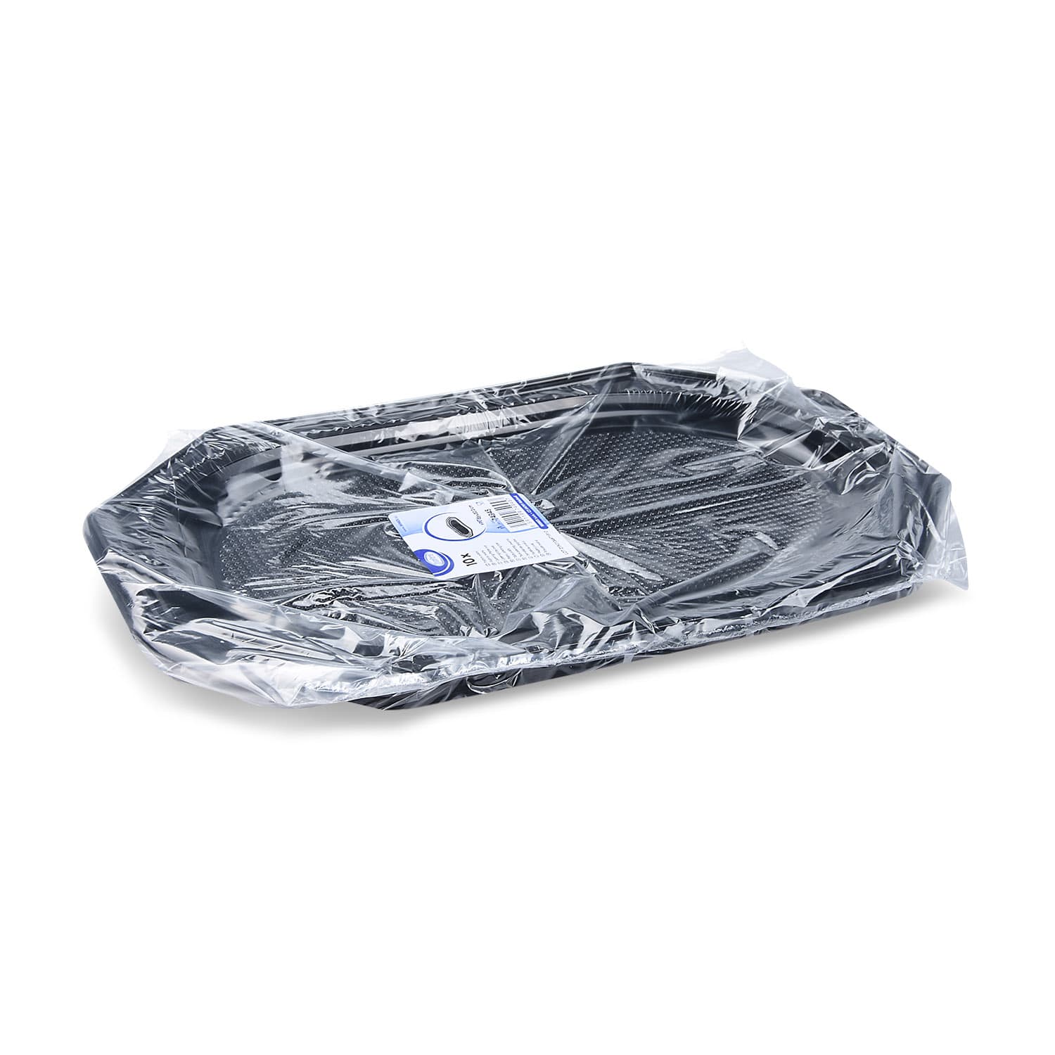 Catering-Platte (rPET) oval schwarz 45 x 30,2 cm - 10 Stück