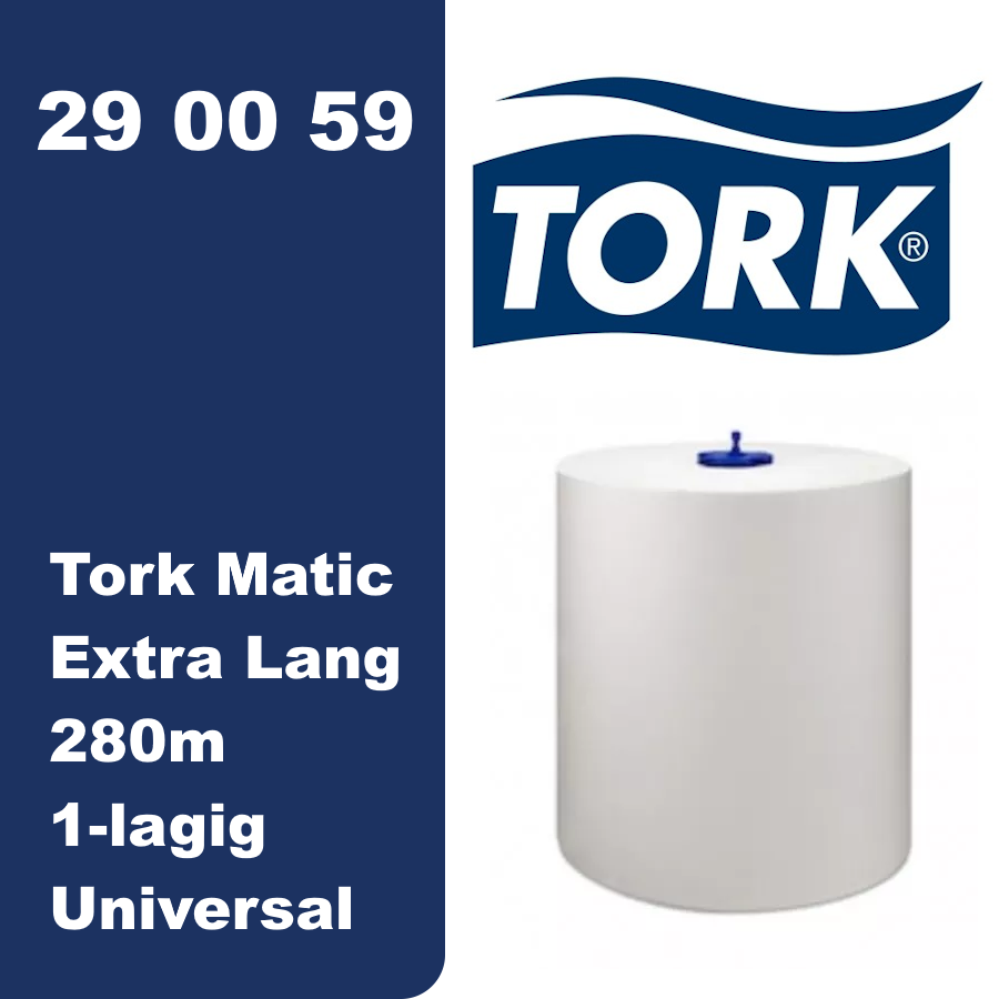 Tork 290059 Matic extra-langes Rollenhandtuch H1 Universal weiss – Karton à 6 Rollen