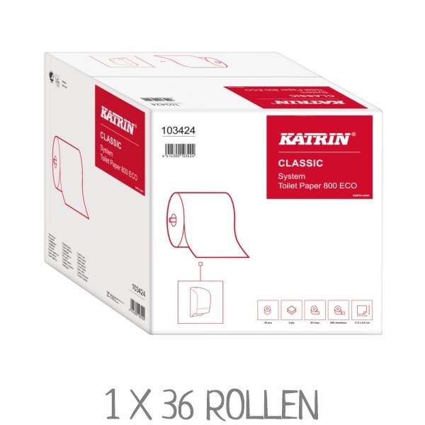 Katrin Classic System toilet 800 Eco - 1 Karton à 36 Rollen (66940)