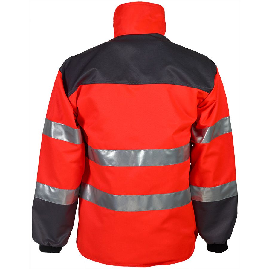 Warnschutz-Jacke PROFIWORK REFLEX, leuchtrot/grau - Grösse L