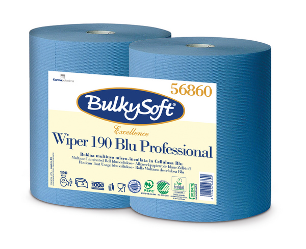BulkySoft® Workplace Putztuchrolle Blau 3-lagig 500 Blatt