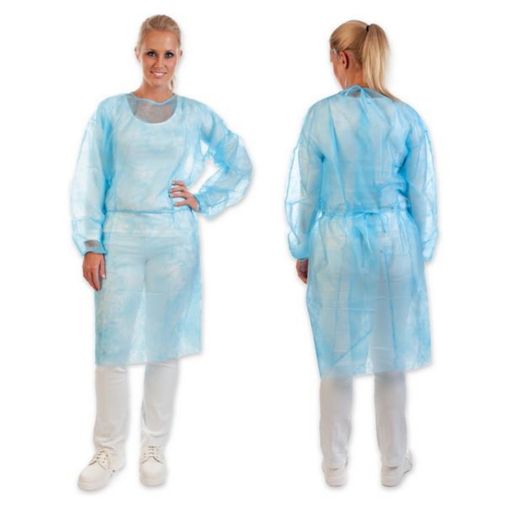 HYGOSTAR Schutzkittel PP-Vliess, unsteril, 115 × 140 cm, 26 g/m², blau 100 Stück