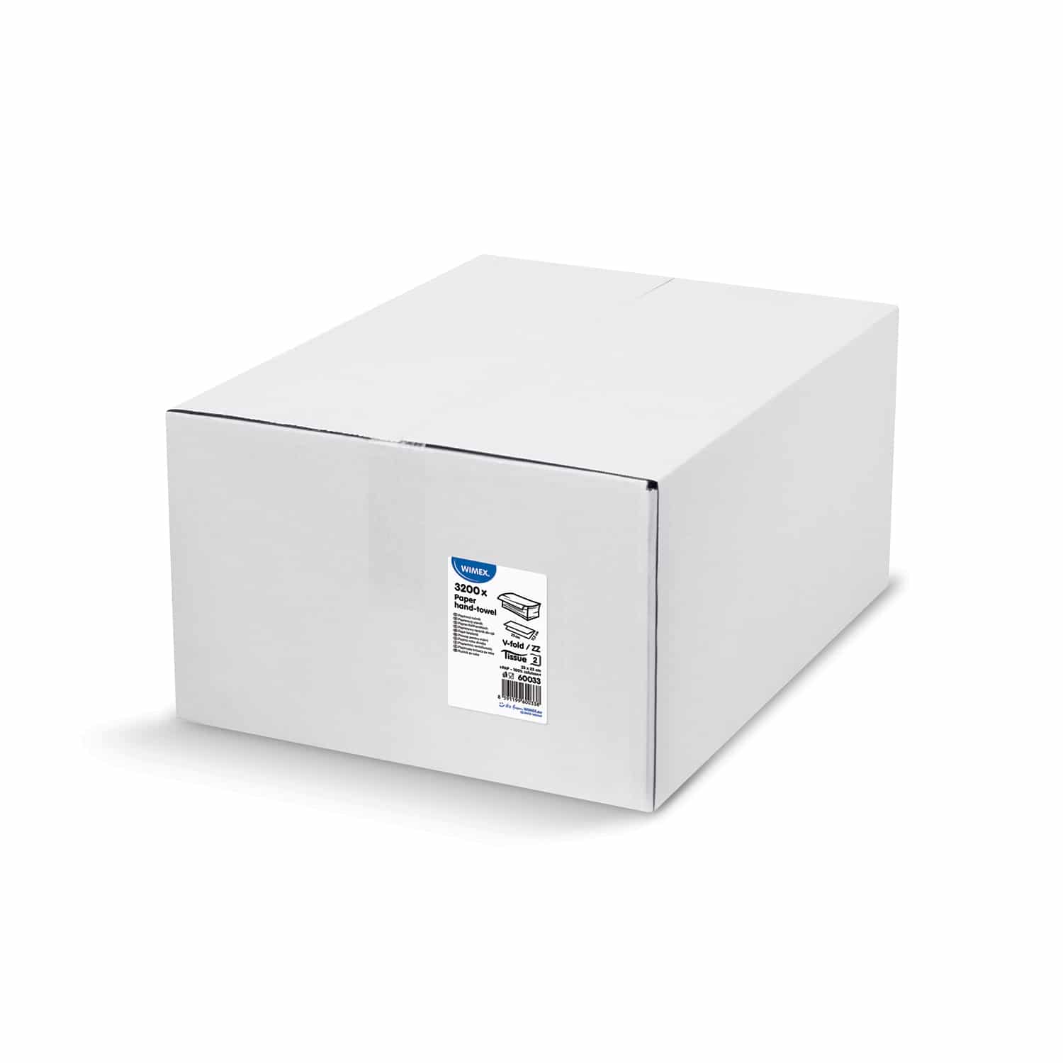 Papier-Falthandtuch Zick-Zack, V-Falz 2-lagig weiß 23 x 23 cm - 3200 Stück