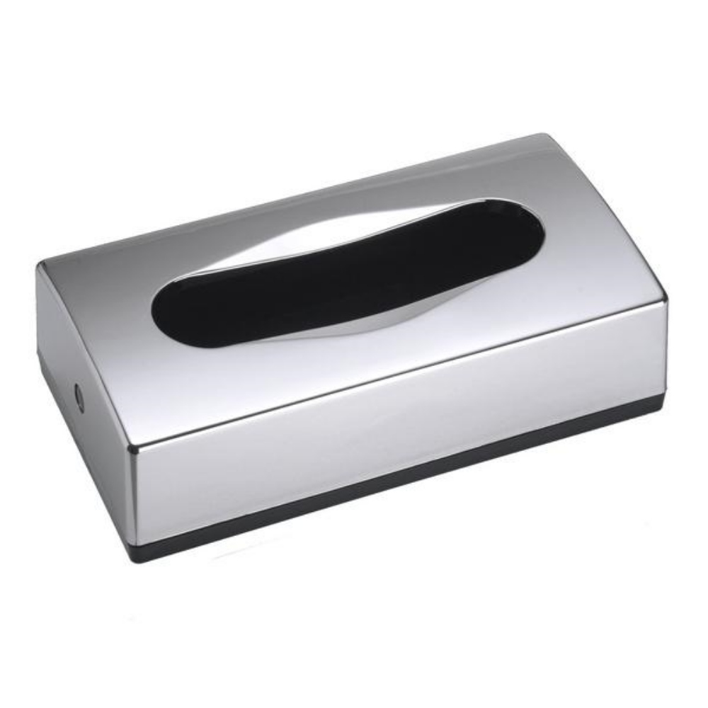 Kosmetiktuchspender Kunststoff, H: 70 B: 270 T: 140 mm, verchromt, Wand- und Standmodell