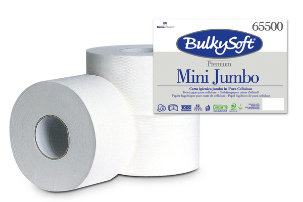 BulkySoft® WC Papier Mini-Jumbo Classic 2-lagig unperforiert