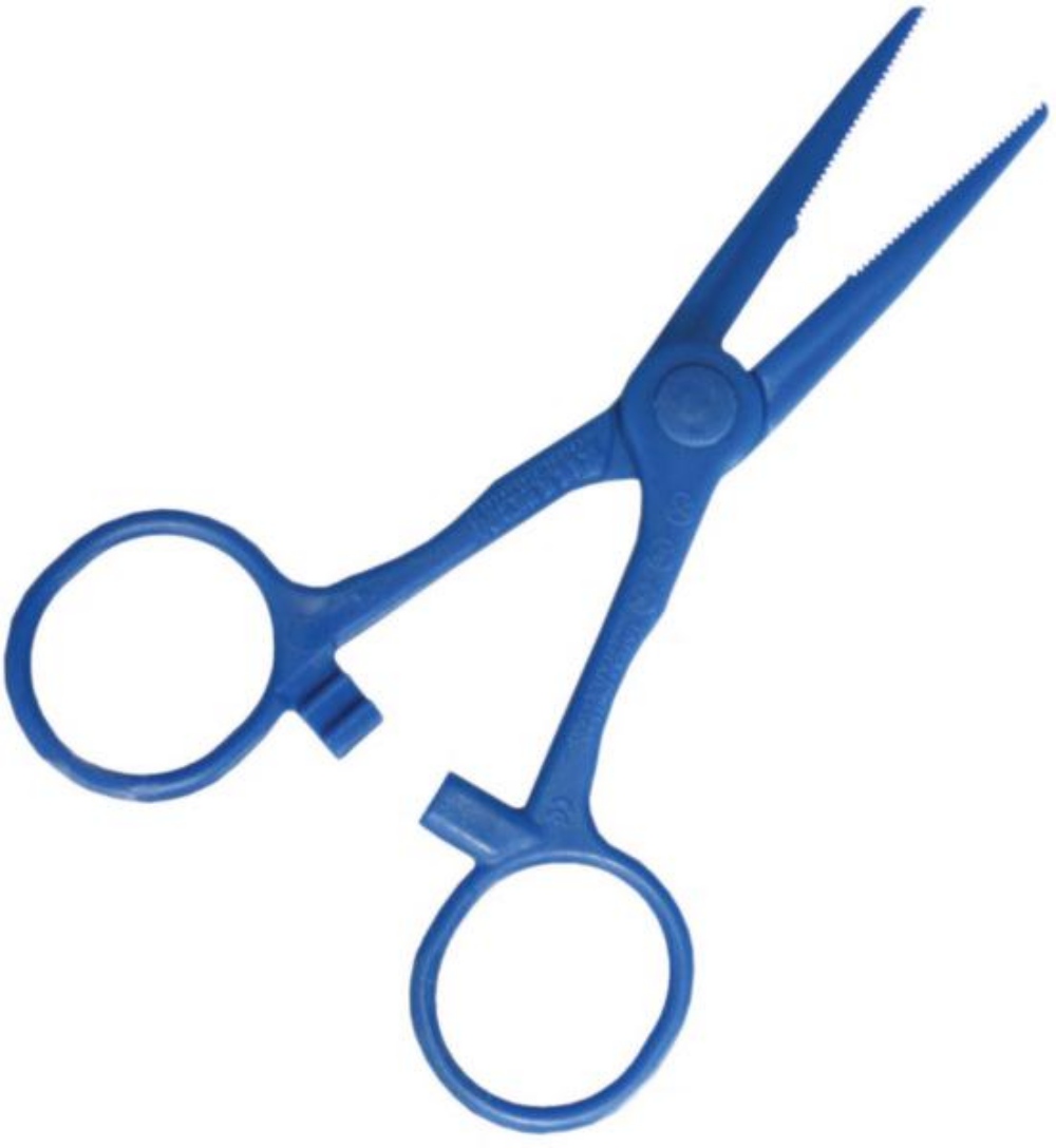 Kocher Klemme Kunststoff, blau, steril, Länge: 130 mm 70 Stück