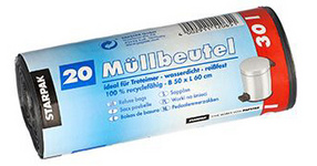 STARPAK Mülleimerbeutel LDPE, 5 Liter, weiß