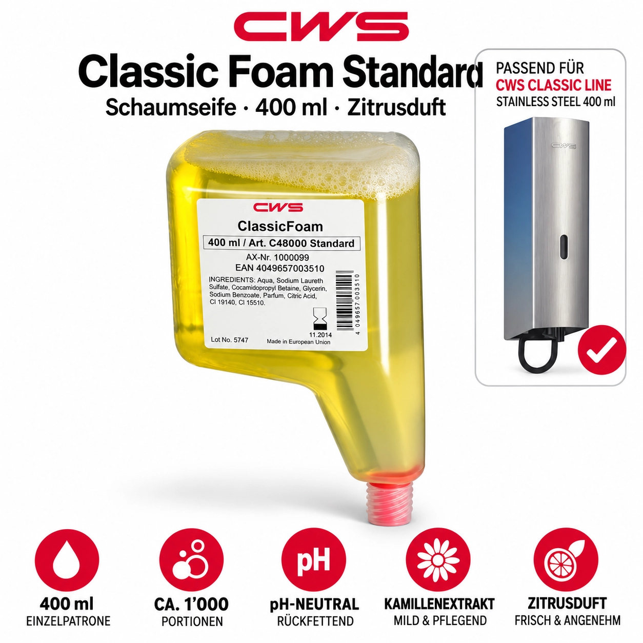 CWS Classic Foam Schaumseife Standard 400 ml (480000)