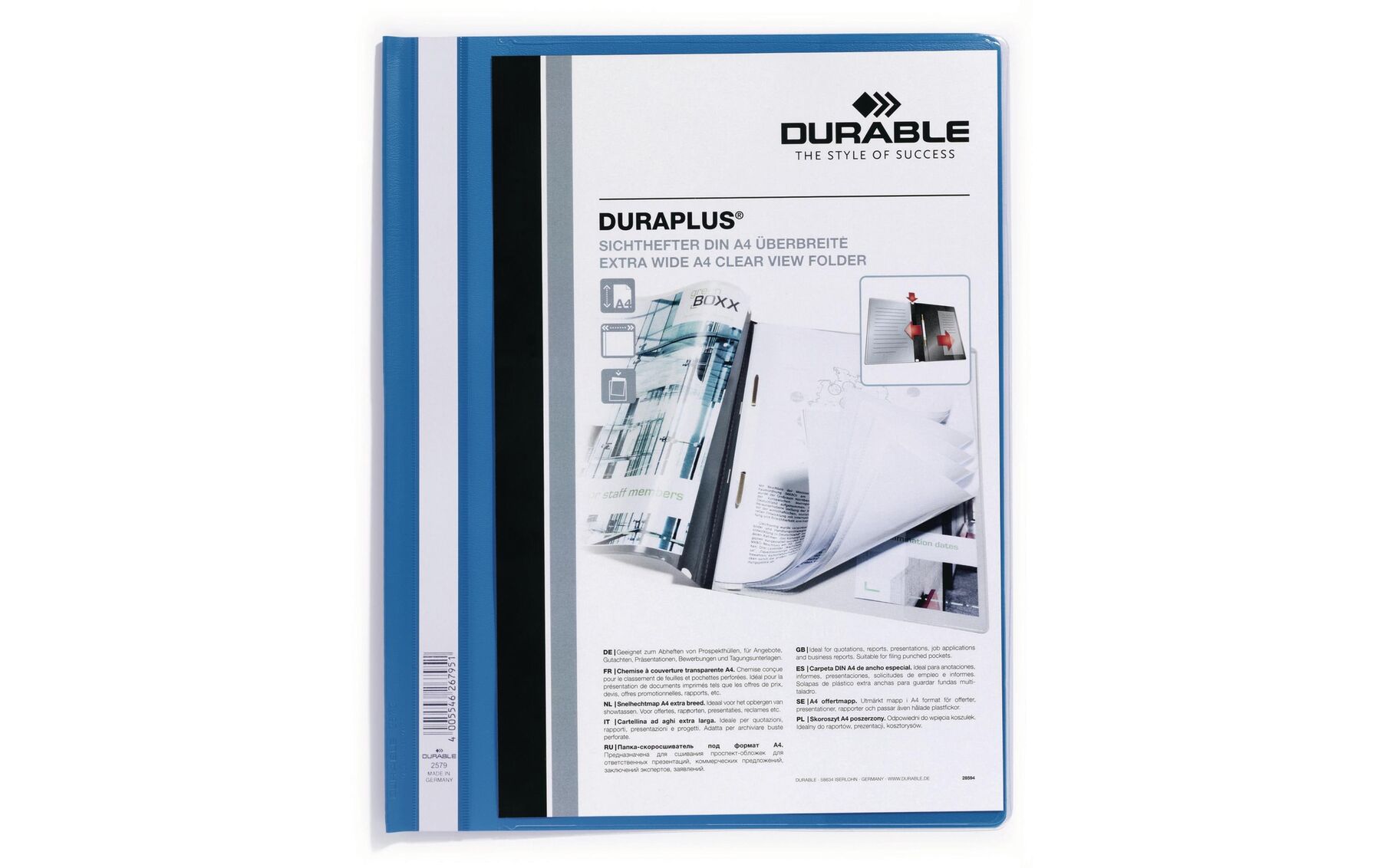 Angebotshefter DURAPLUS für 100 Blatt A4 blau DURABLE 2579/06