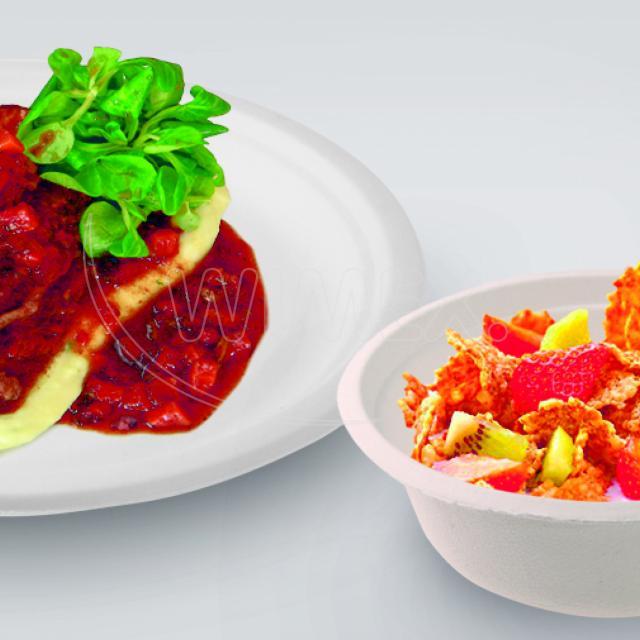 Teller Zuckerrohr-Bagasse 22cm - 10 Stück