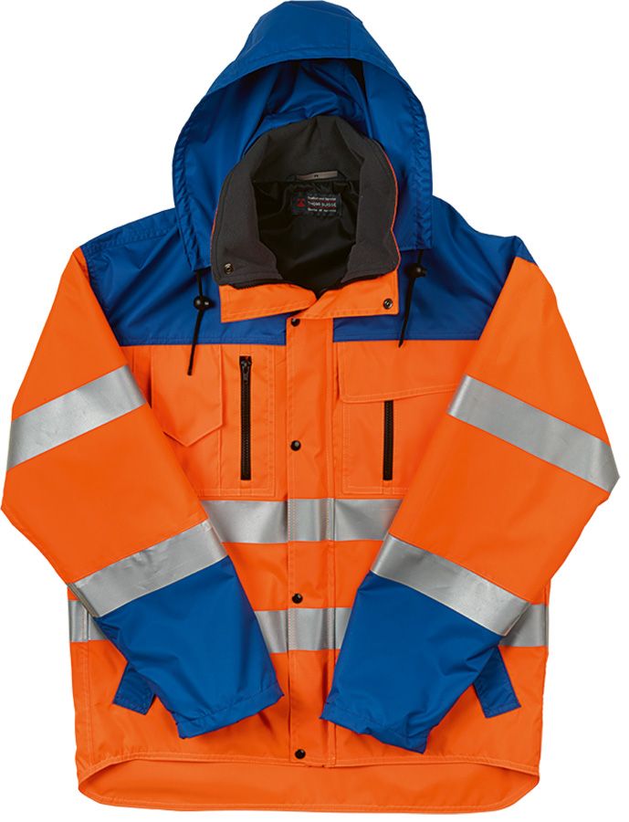 Regen-Warnschutzjacke IMPERMA REFLEX, leuchtorange/blau - Grösse L