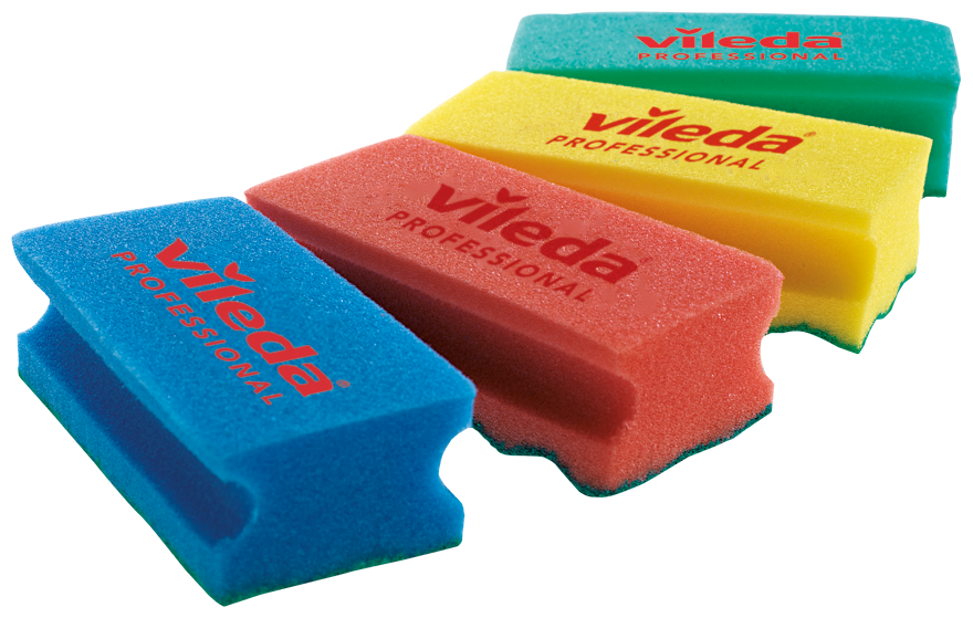 Reinigungsschwamm VILEDA PUR ACTIVE , 63 x 140 x 45 mm, blau