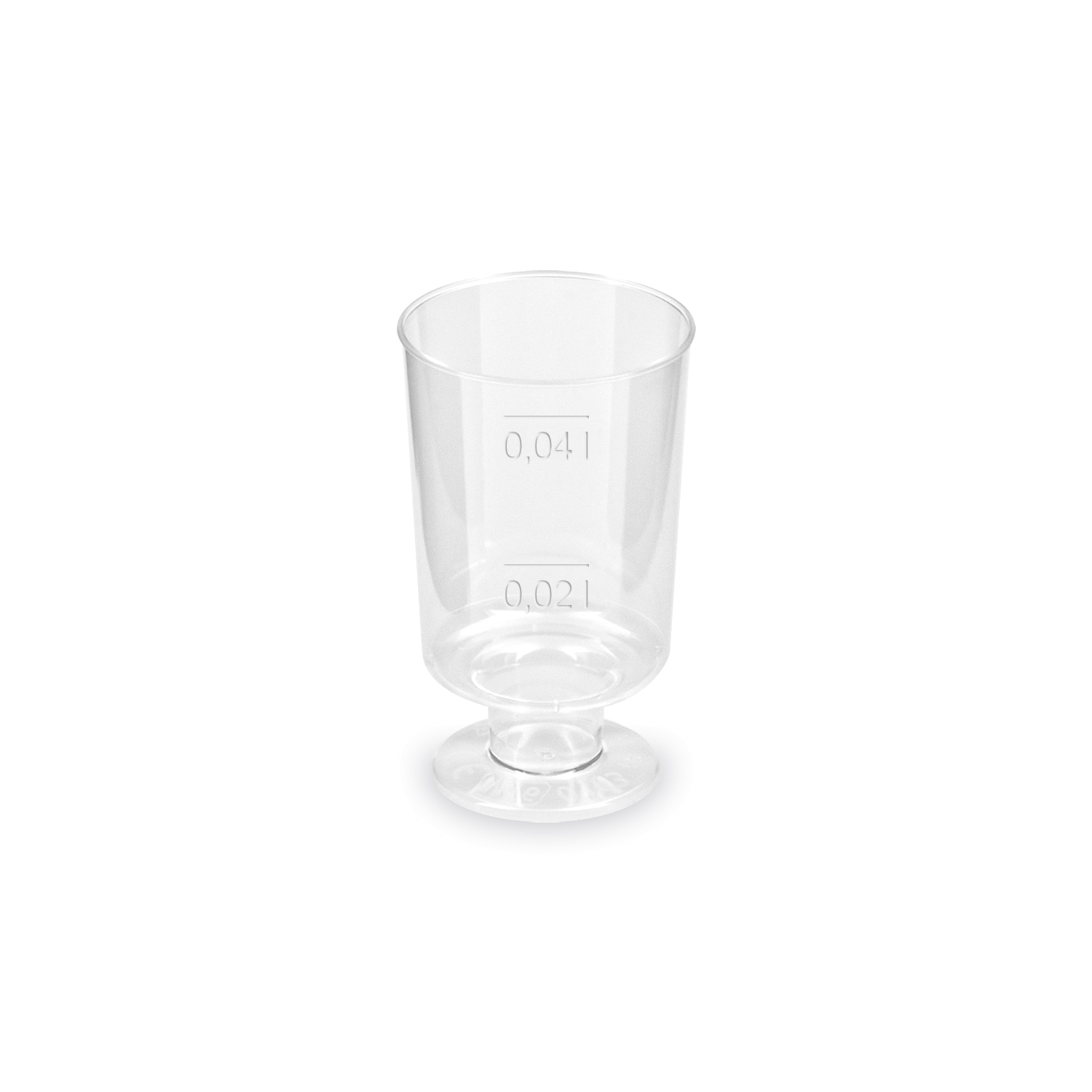 Trinkglas (PS) mit Fuß 38mm 2cl,4cl - 20 Stück