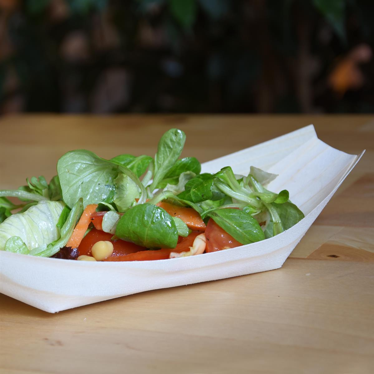 Fingerfood-Schale aus Holz Schiffchen 18 x 10,5 cm - 100 Stück