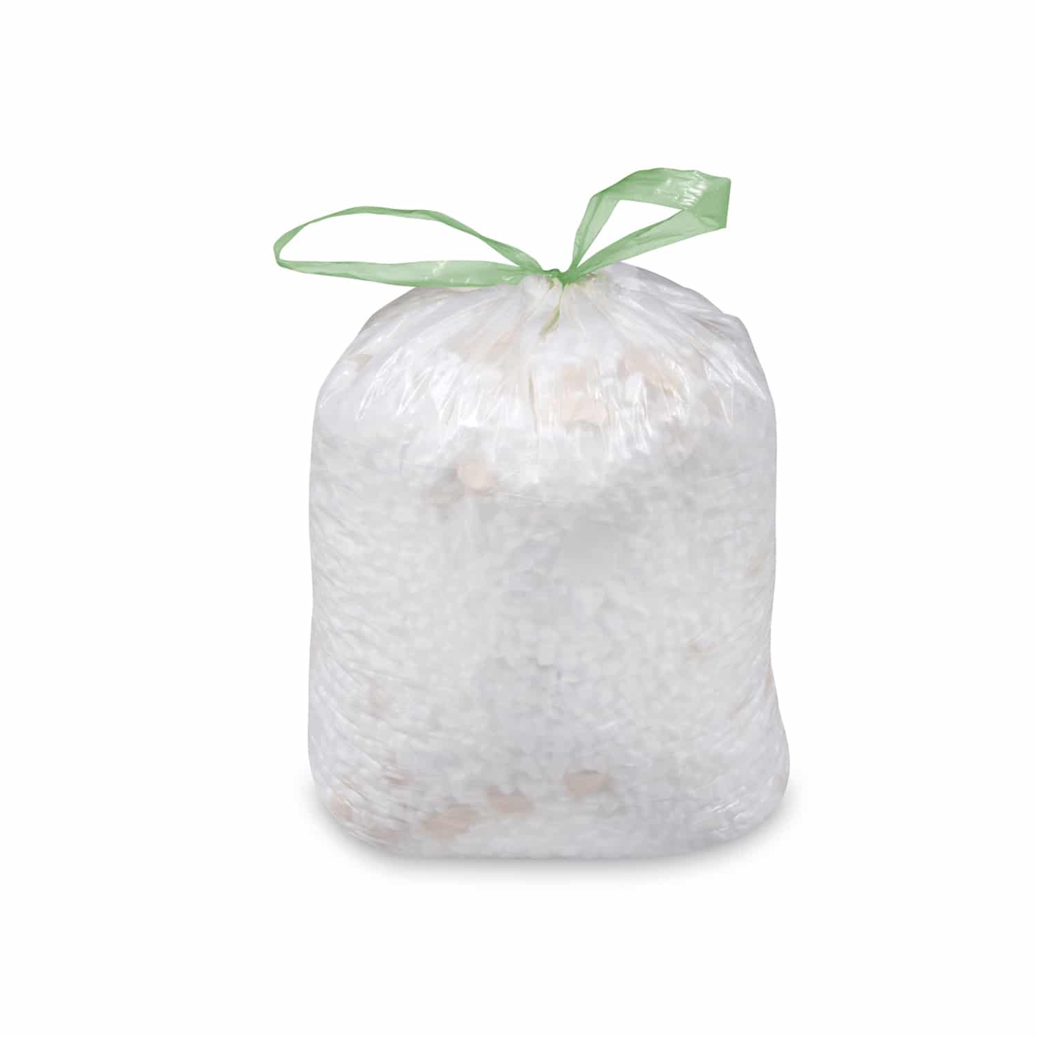 Mülleimerbeutel HDPE mit Zugband weiss 63 x 73 cm 60 l für Alltag und Entsorgung, Packung mit 10 Stück