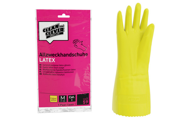 CLEAN and CLEVER Latex-Allzweckhandschuhe SMA 59, Pack à 10 Paar