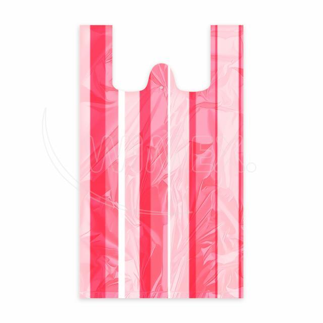 Hemdchen-Tragetasche (HDPE) gestreift 30+14 x 50 cm 10kg - 100 Stück