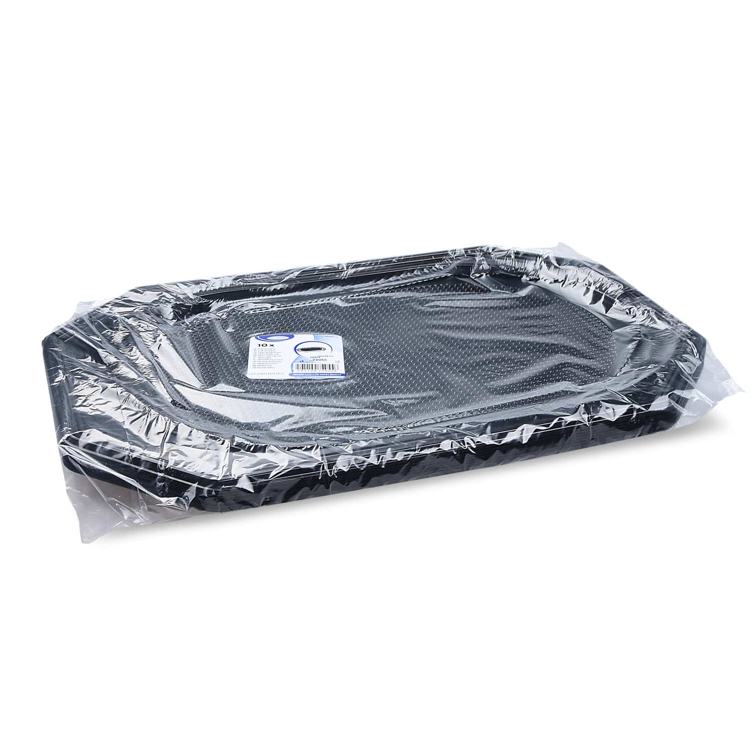 Catering-Platte (rPET) oval schwarz 54 x 36 cm - 10 Stück