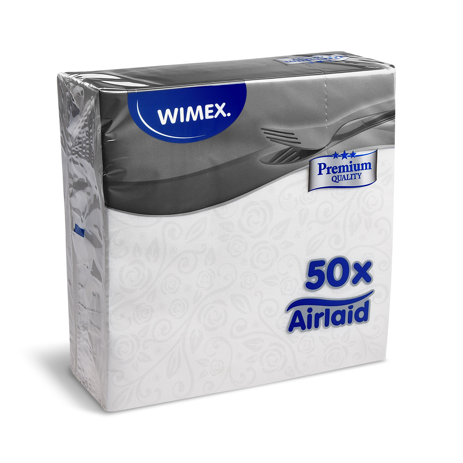 Serviette PREMIUM Dekor-R weiß 40 x 40 cm - 50 Stück