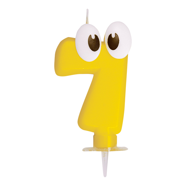 Zahlenkerze mit Halter -7- 80mm - 1 Stück