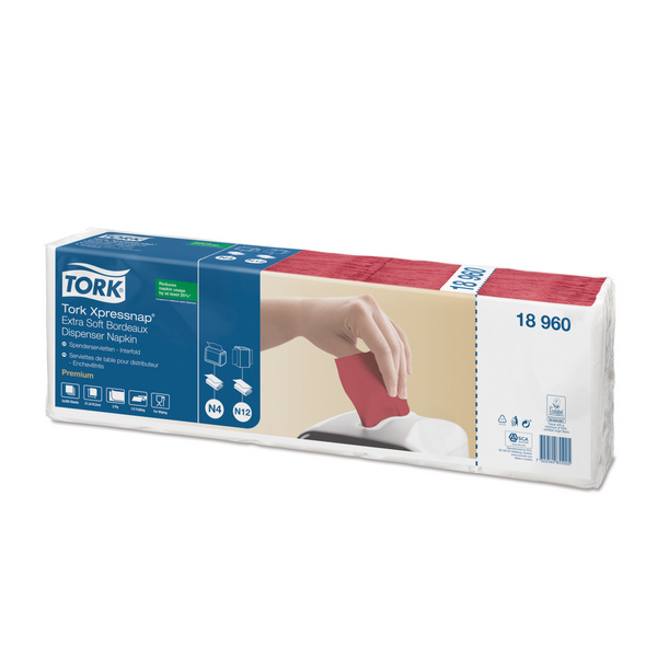 TORK-18960 Xpressnap Extra Soft Bordeauxfarbene Spenderserviette - N4