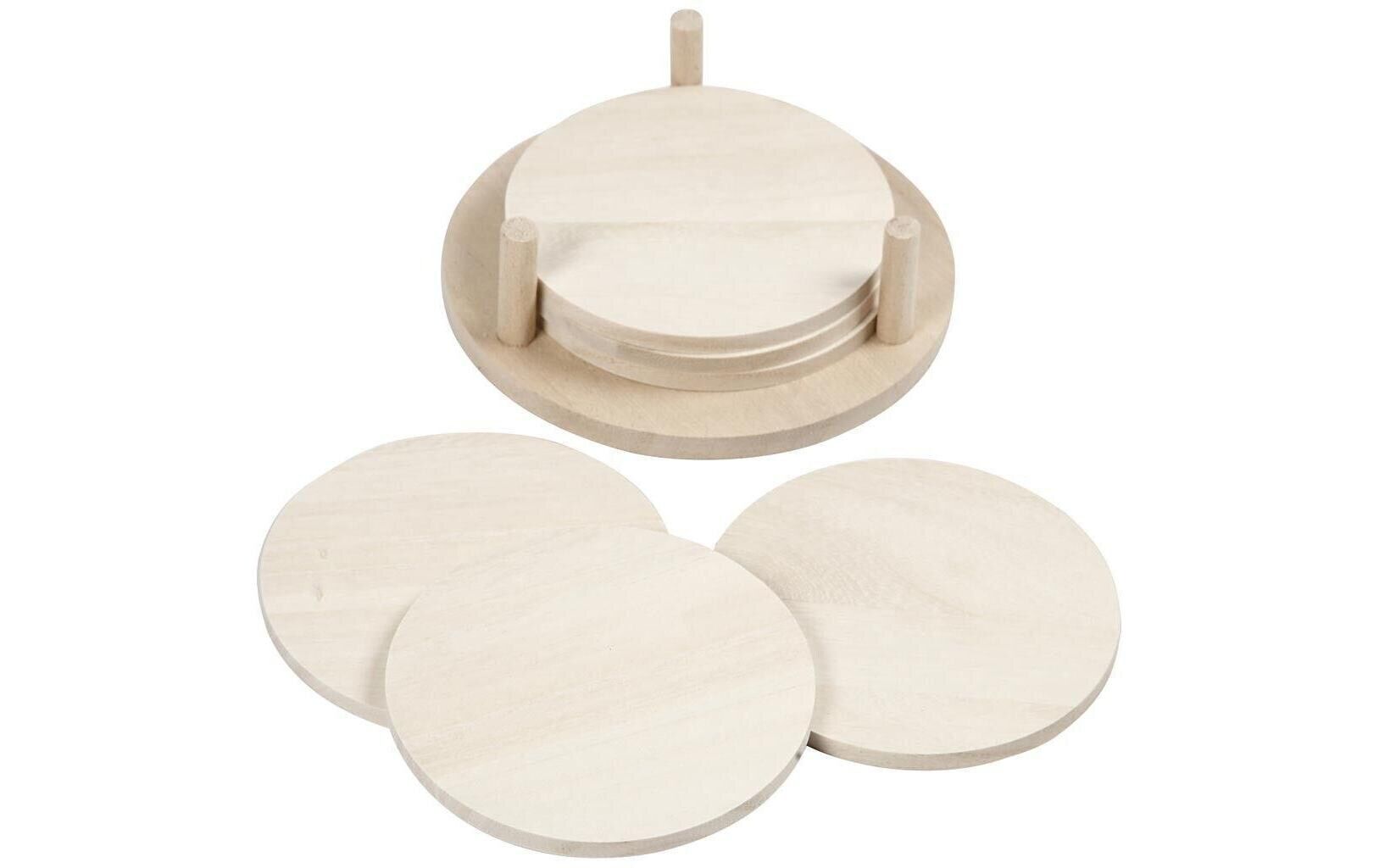 Creativ Company Holzartikel 9.5 cm Untersetzer, 6 Stück