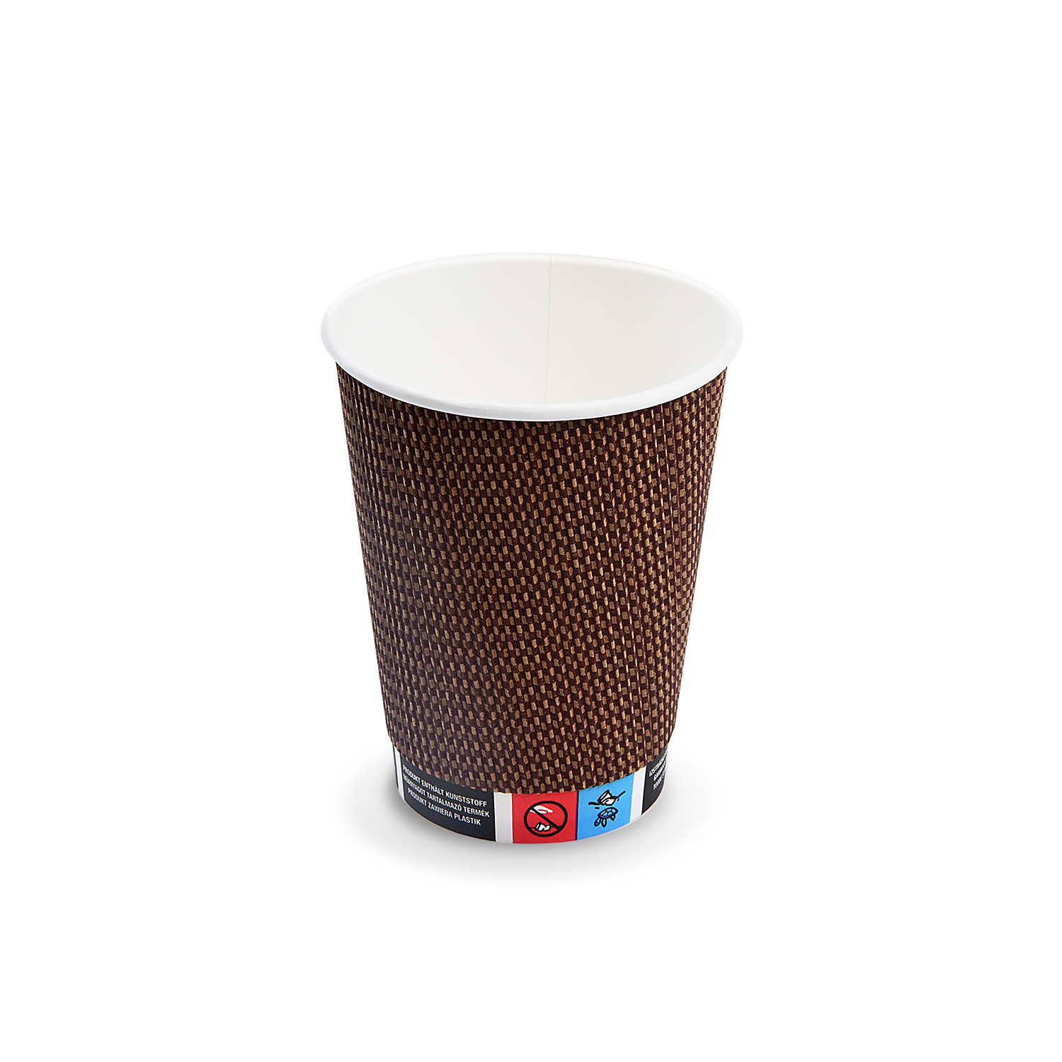 Pappbecher PREMIUM Ripple Wall 90mm 420ml L: 0,3L,12oz - 25 Stück