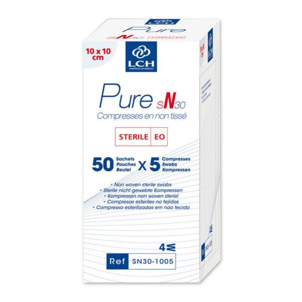 Kompressen 30g/m2, 4-fach, steril, weiss, 10 x 10 cm 250 Stück