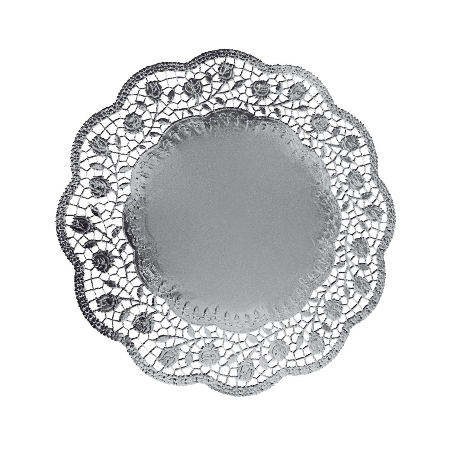 Deko-Tortenspitze (PAP,ALU) rund silber 32cm - 4 Stück