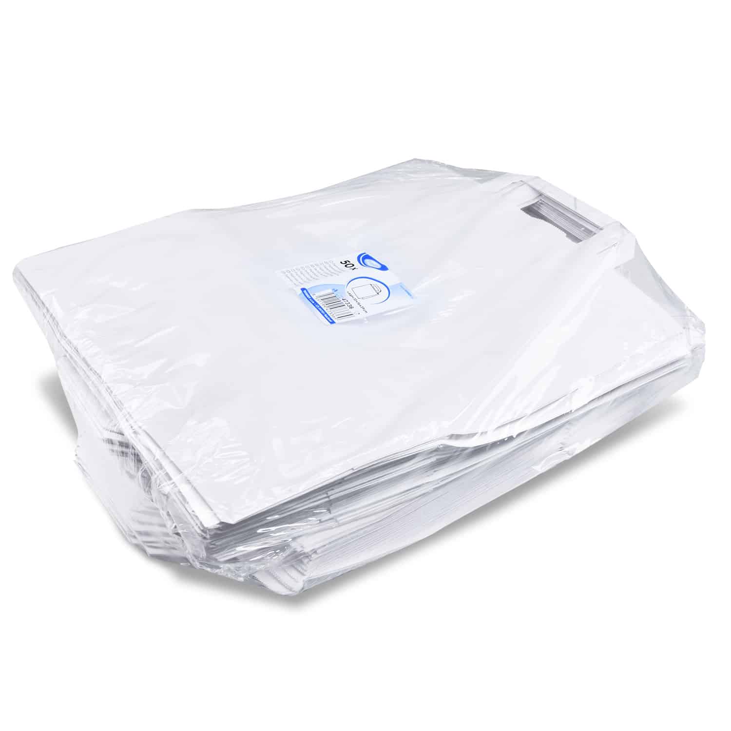 Papiertragetasche weiß 32+16 x 39 cm - 50 Stück