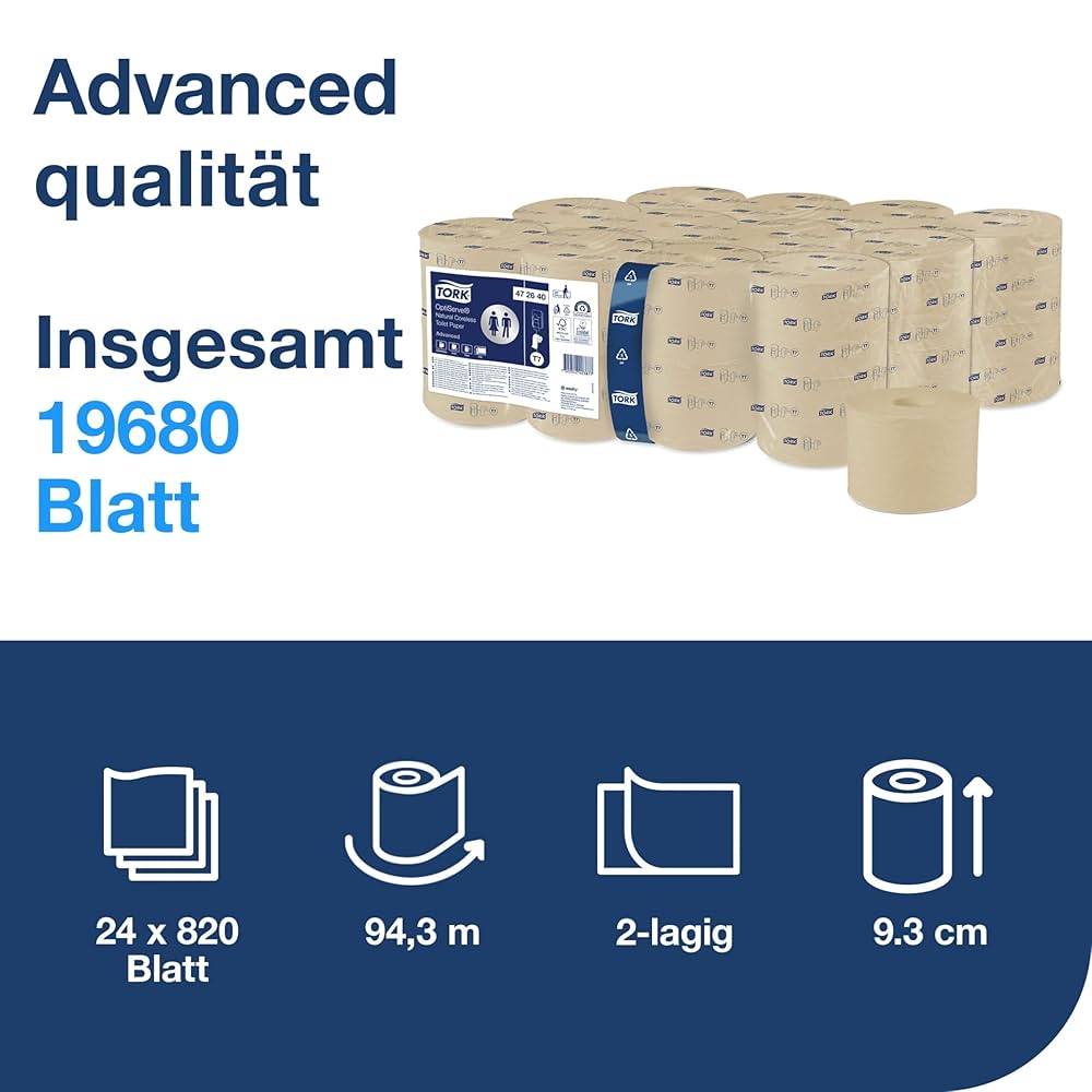 TORK-472640 Optiserve hülsenloses Midi Toilettenpapier 2-lagig - T7