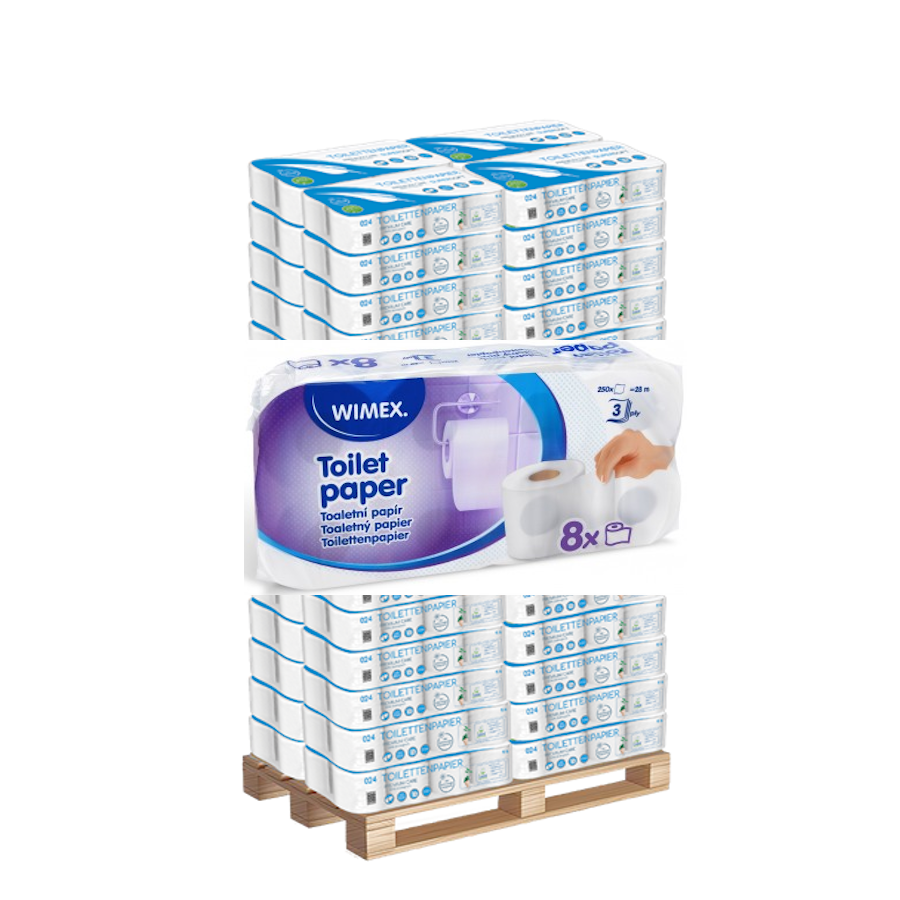 1512 Rollen Toilettenpapier FSC-Mix 250 Blatt 3-lagig hochweiss - 1 Palette