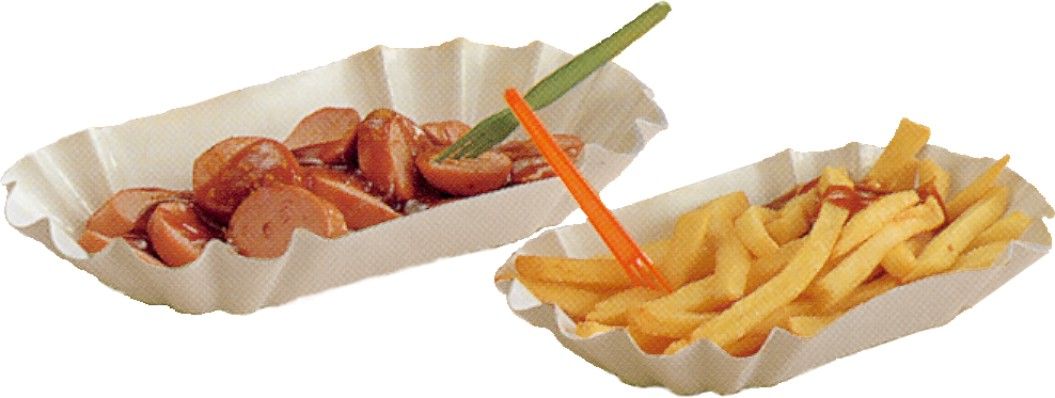 Pappschale FSC Mix fettdicht oval weiss 17,5 x 10,5 x 3 cm, Packung mit 250 Stück