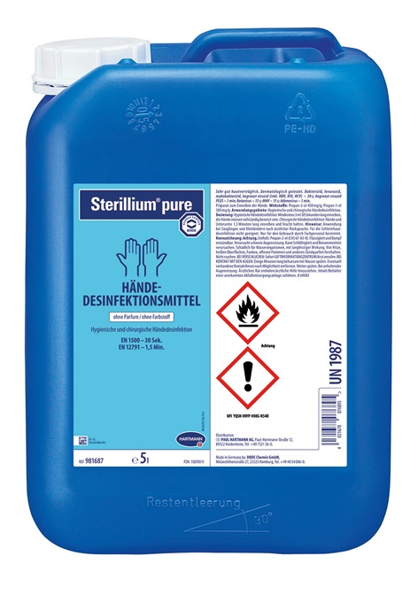Sterillium Pure Hände-Desinfektionsmittel - Kanister à 5 Liter