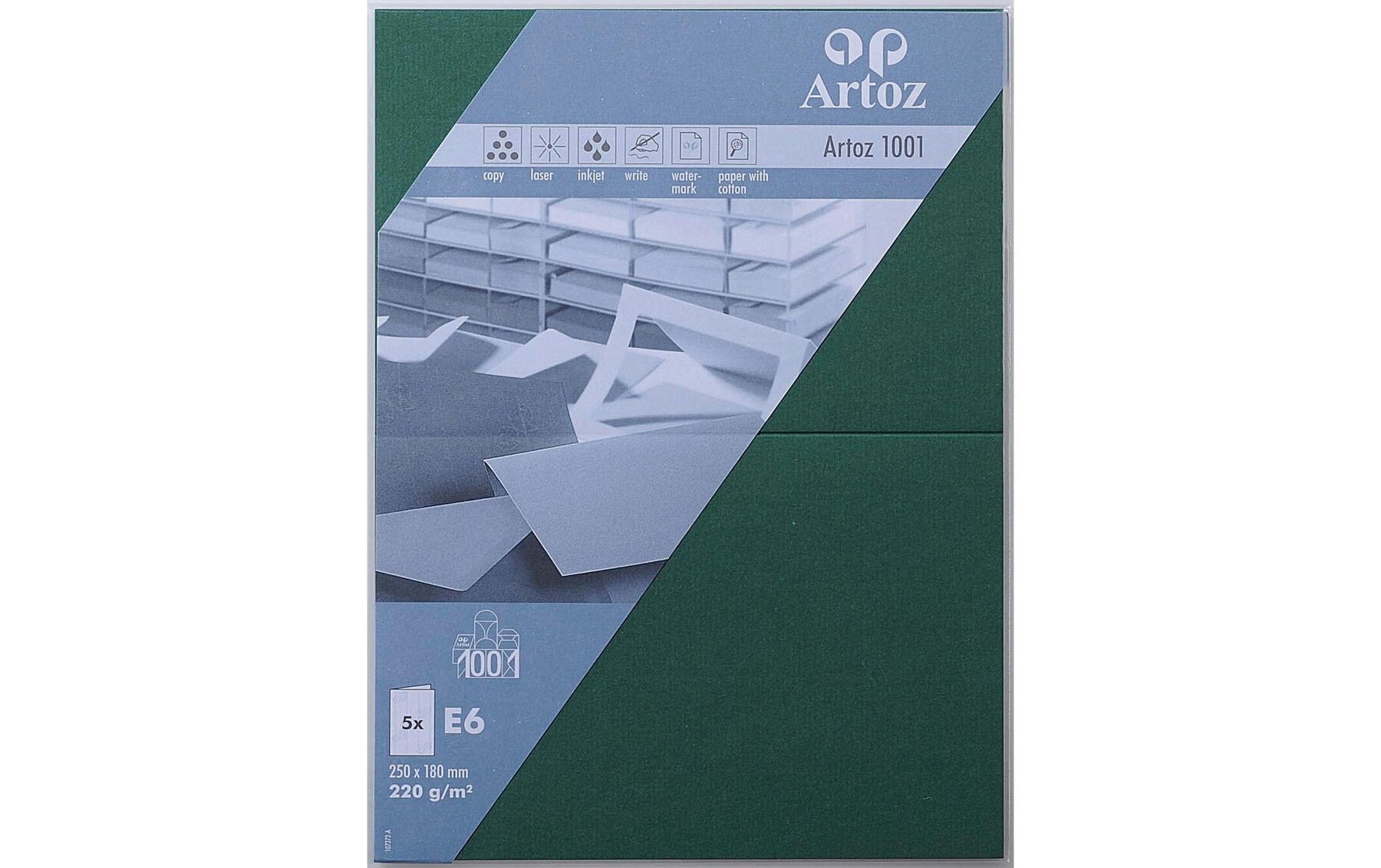 Karten 1001 E6 220g, racing green 5 Blatt ARTOZ 107372263