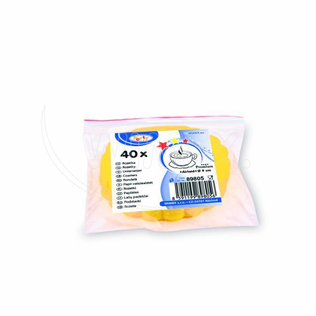 Untersetzer (PAP-Airlaid) PREMIUM gelb 9cm - 40 Stück