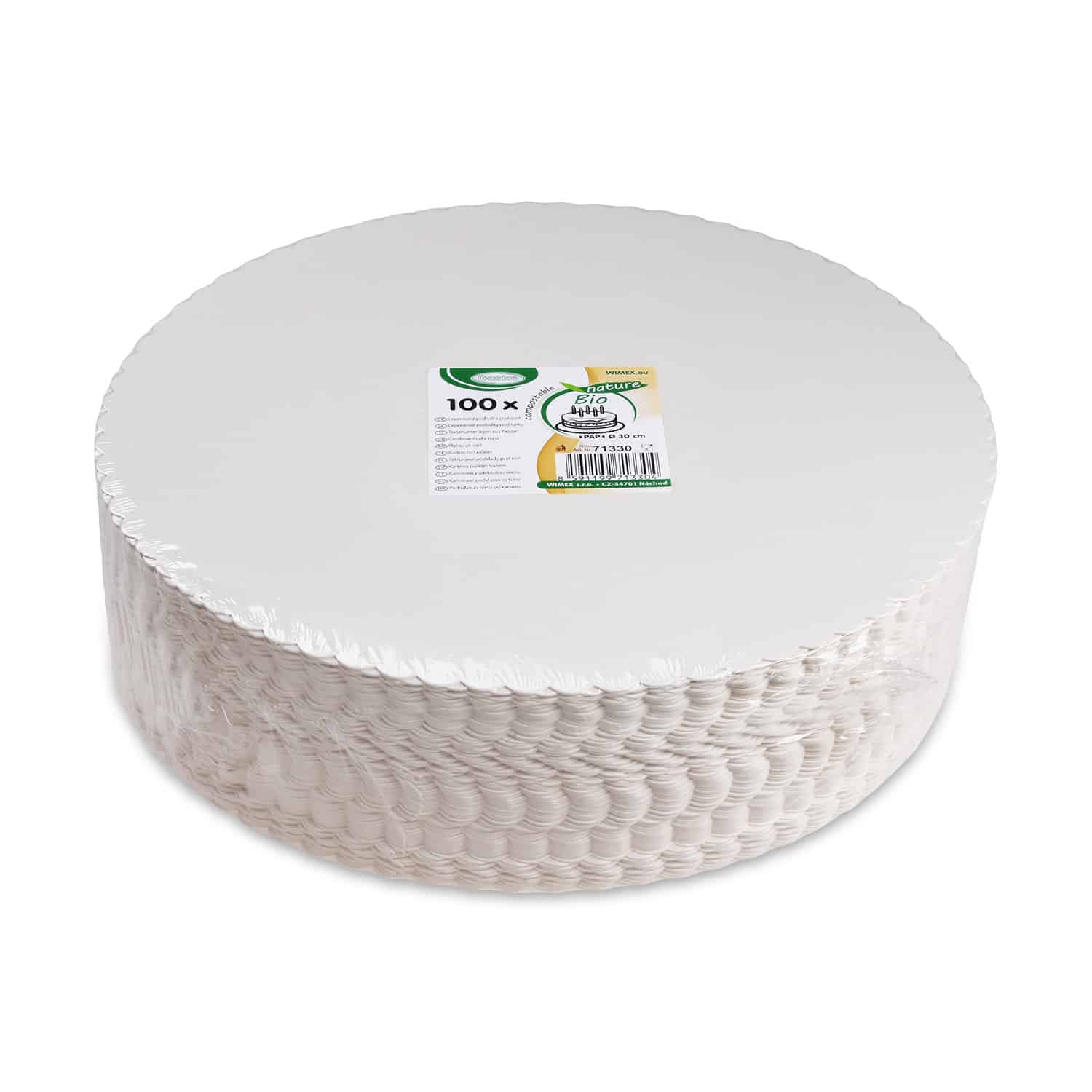 Tortenunterlage aus Pappe weiß 30cm - 100 Stück